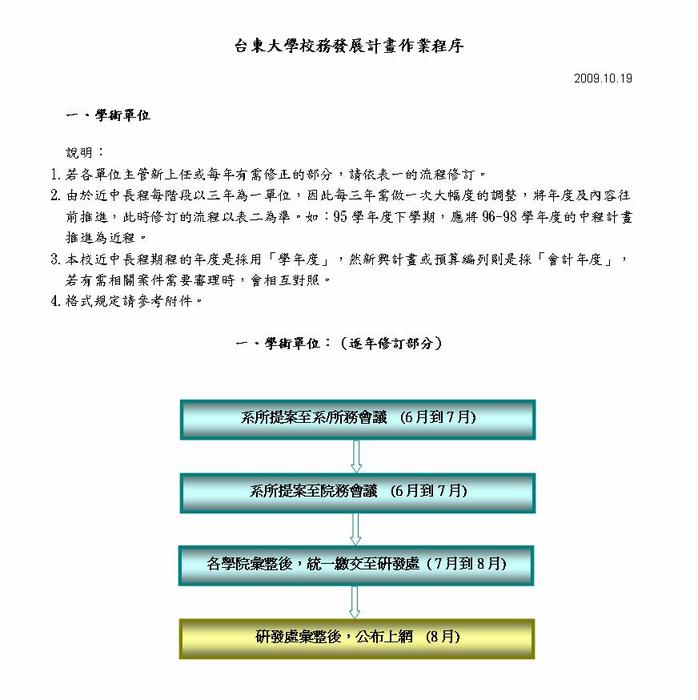 臺東大學校務發展計畫作業程序-1