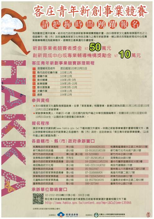 【創新育成中心】客家委員會舉辦「客庄青年新創事業競賽」圖片